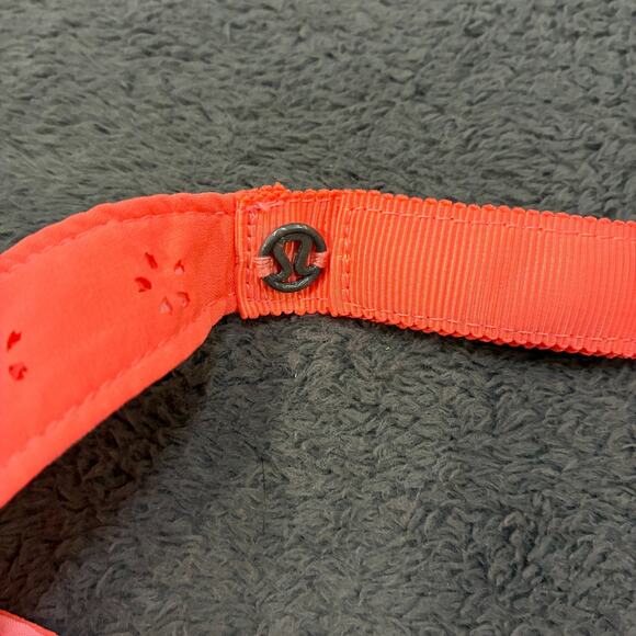 Lululemon Orange Floral Pattern Breathable Athletic Running Visor Youth One Size - Picture 3 of 4